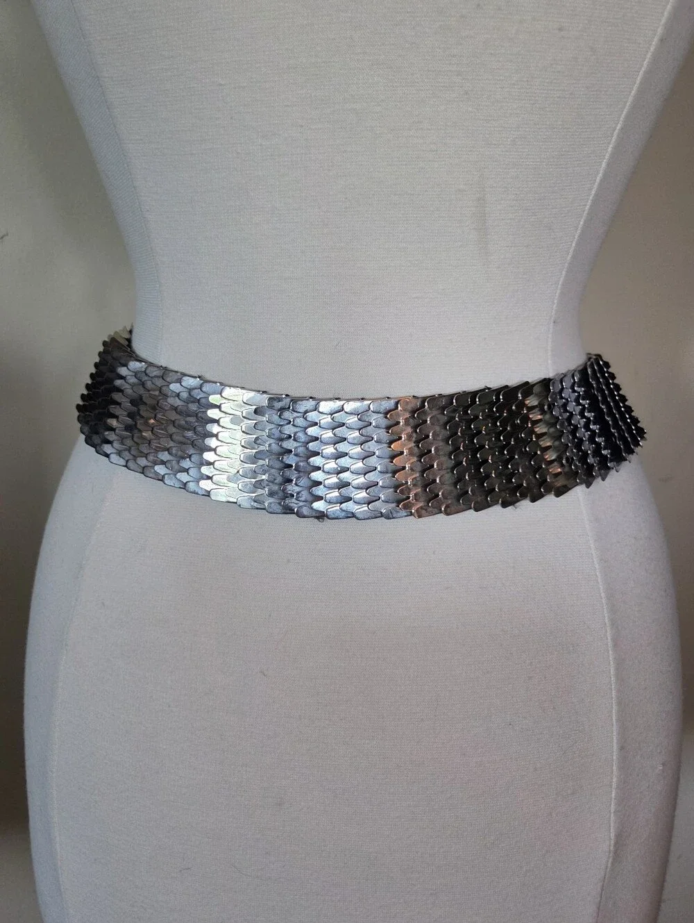 Vintage Silver Metallic Statement Belt